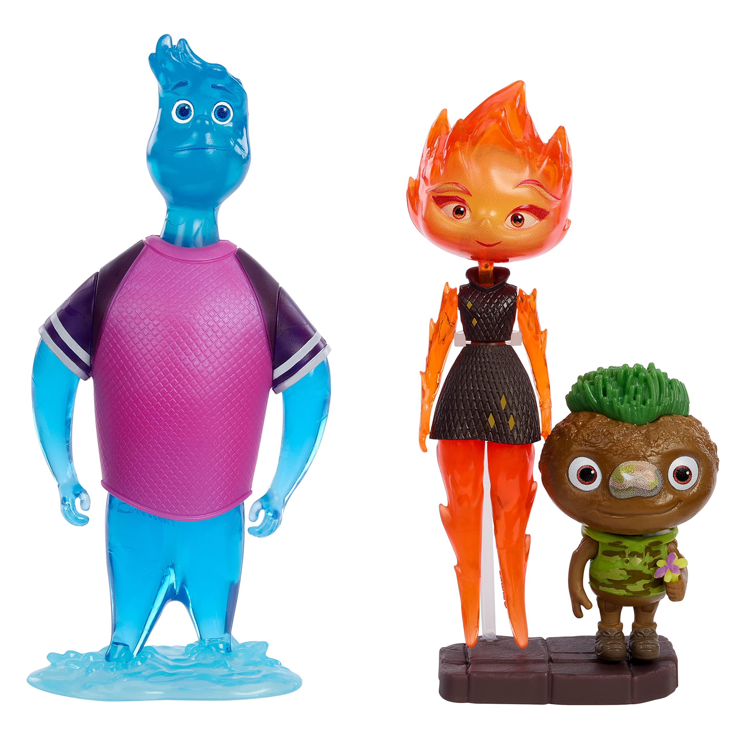 Foto 2 | Figura De Acción Disney Pixar Elemental, Paquete De 3, Wade Ember Clod - Venta Internacional.