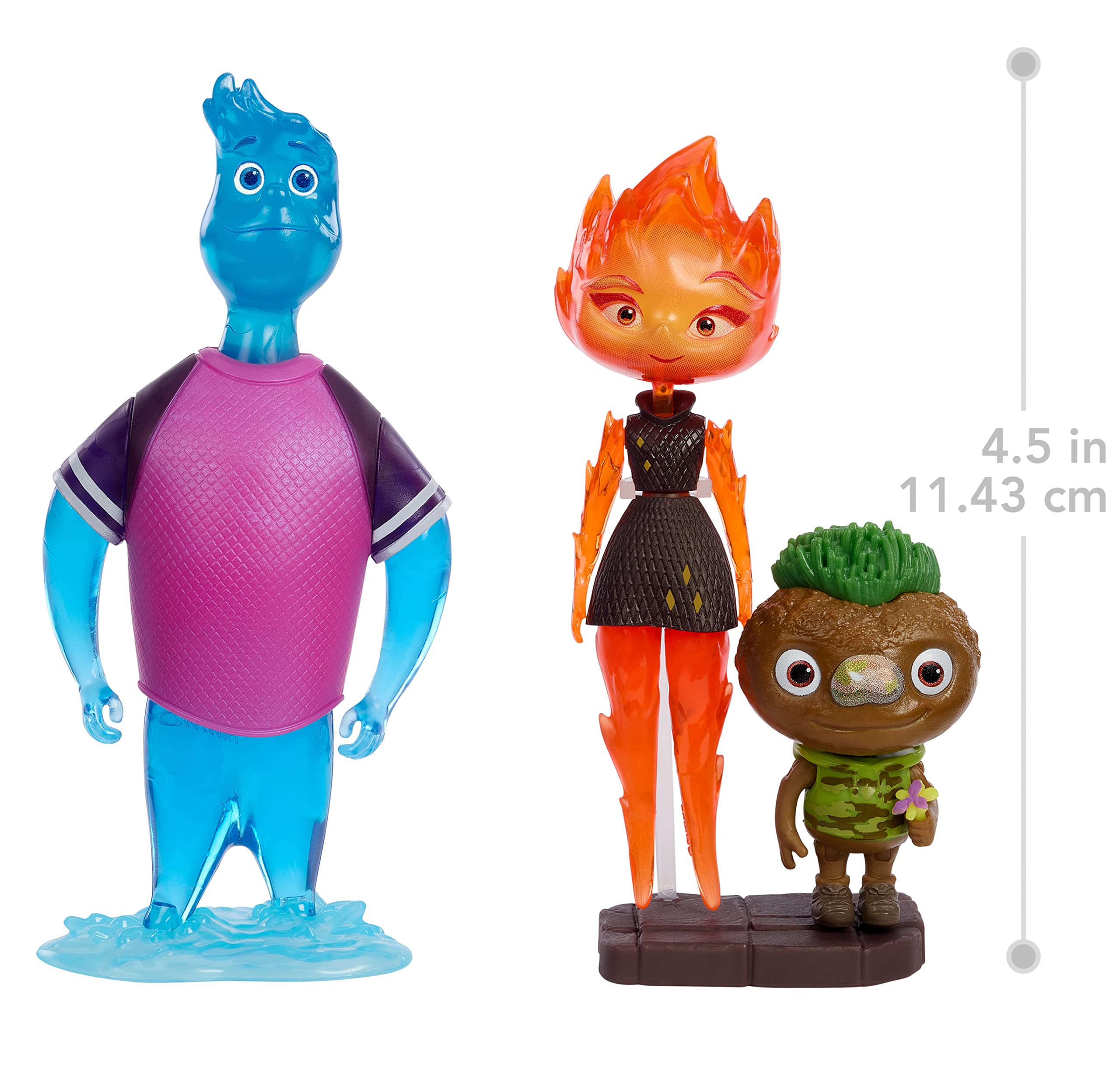 Foto 4 pulgar | Figura De Acción Disney Pixar Elemental, Paquete De 3, Wade Ember Clod - Venta Internacional.