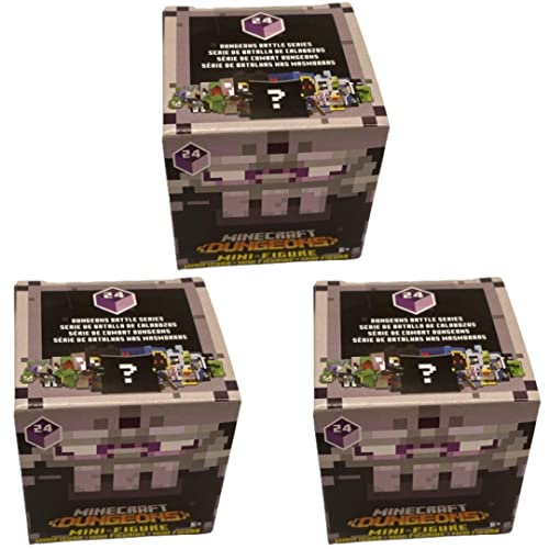 Foto 2 pulgar | Paquete Misterioso De Minifiguras Minecraft Dungeons Series 24 (paquete De 3) - Venta Internacional.