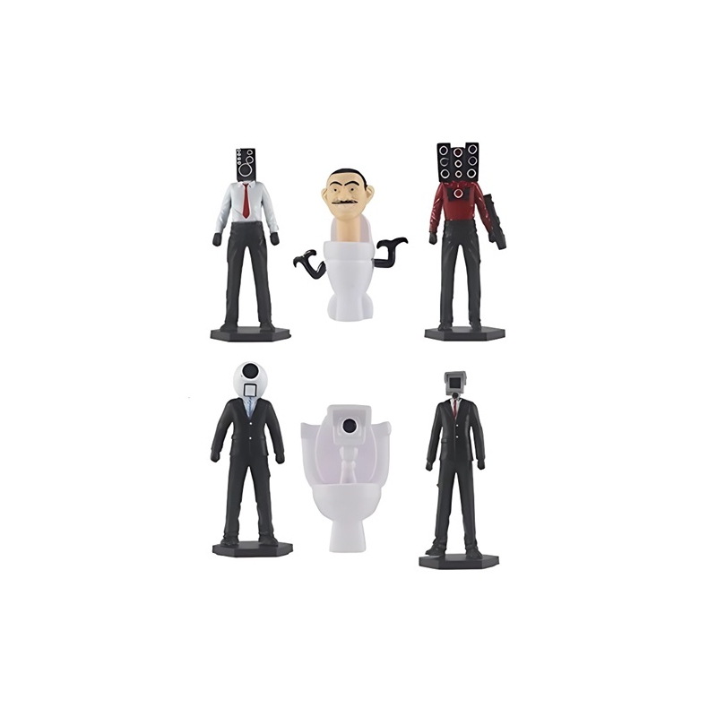 Foto 2 pulgar | Set De Figuras Skibidi Toilet Titan Speakerman 6 Piezas 9 Cm - Venta Internacional.