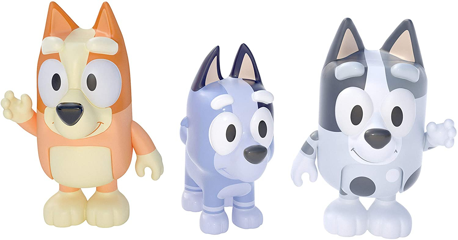 Paquete De 3 Magdalenas Y Calcetines De Bingo De Figure Bluey Cousins, 6,35 Cm - Venta Internacional.