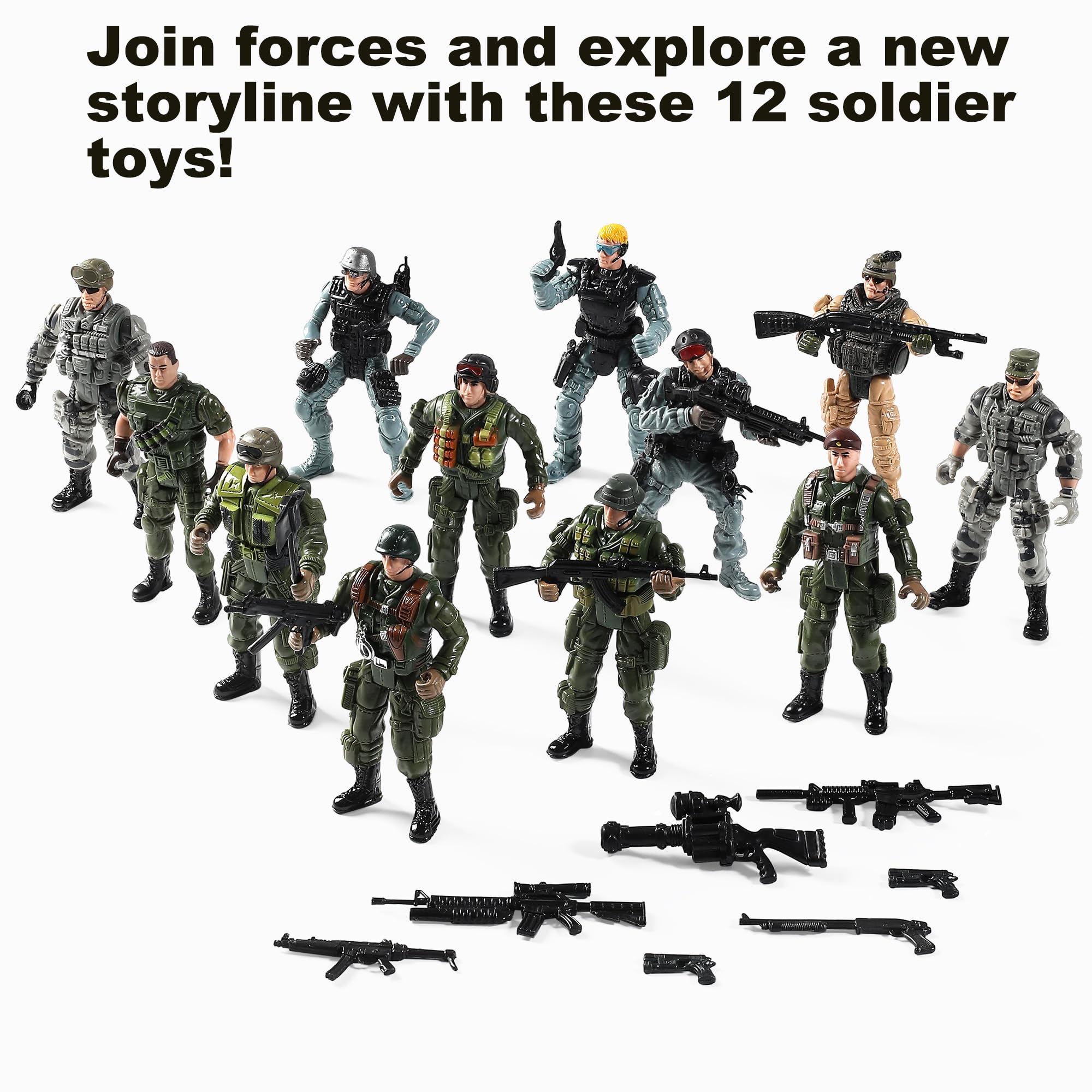 Foto 3 pulgar | Figuras De Acción Toy Soldiers Del Ejército Estadounidense Y Del Equipo Swat, 12 Unidades - Venta Internacional.