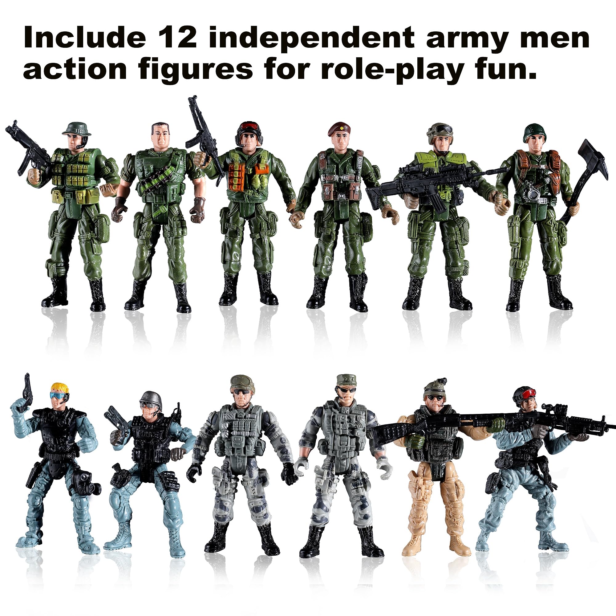 Foto 4 pulgar | Figuras De Acción Toy Soldiers Del Ejército Estadounidense Y Del Equipo Swat, 12 Unidades - Venta Internacional.