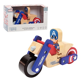 Foto 1 | Juguetes De Madera Just Play De Disney, Capitán América Y Mo - Venta Internacional.