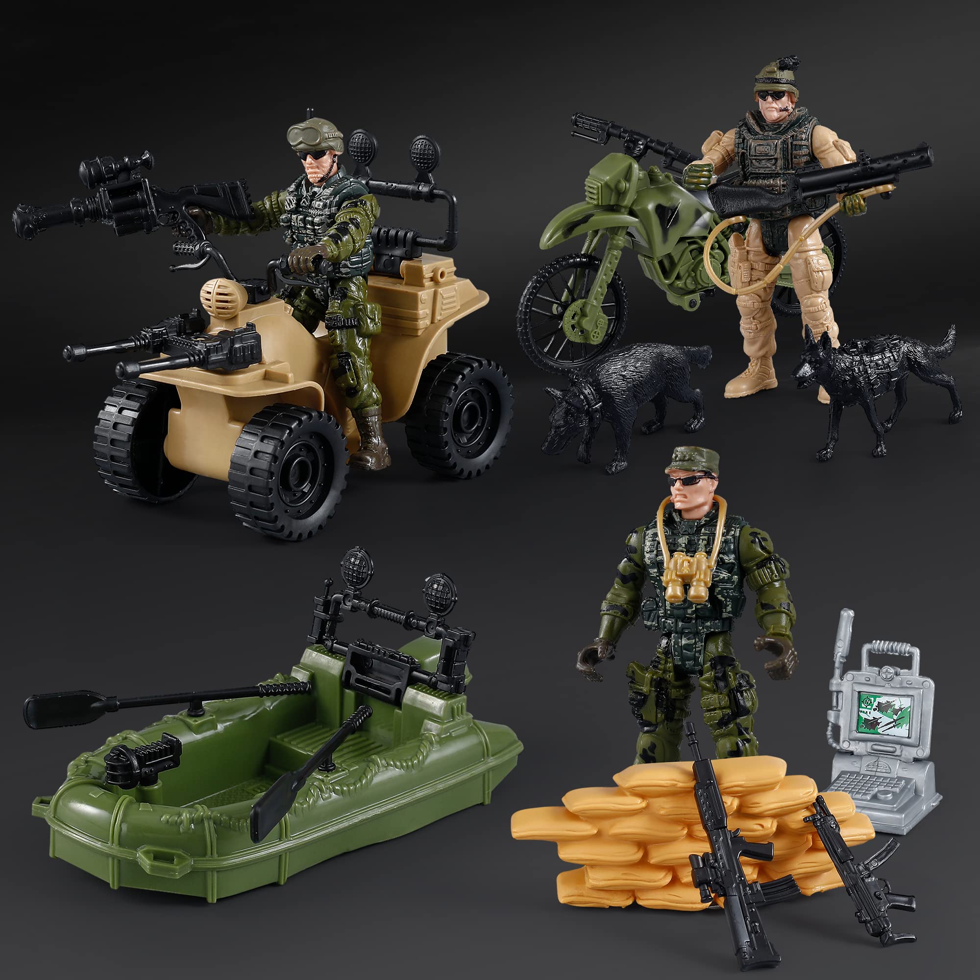 Foto 7 pulgar | Set De Figuras De Acción Para Hombres Del Ejército Estadounidense Con Armas Militares - Venta Internacional.