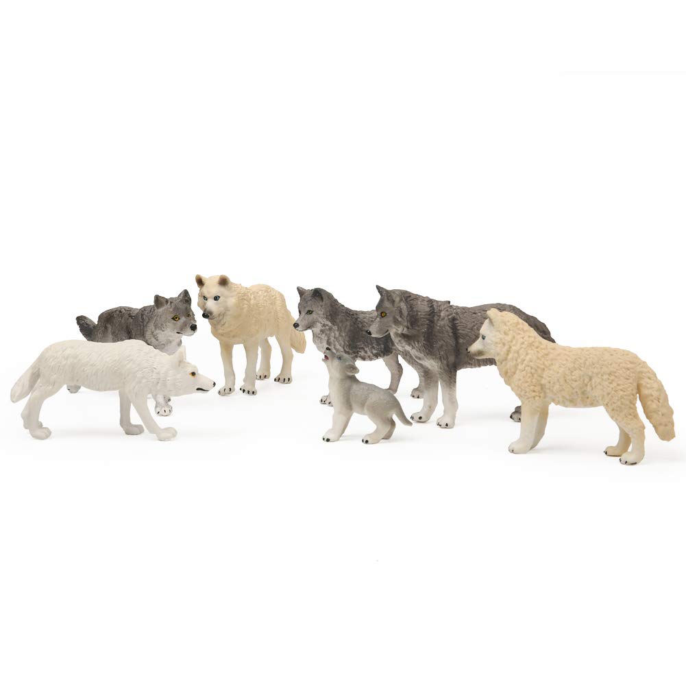 Foto 7 pulgar | Set De Figuras De Juguete Restcloud Wolf, 7 Piezas, Figuras De Animales Lobo - Venta Internacional.