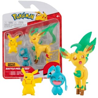 Foto 2 | Set de Figuras Pokémon Pkw0178 con Pikachu, Wynaut y Leafeon - Venta Internacional