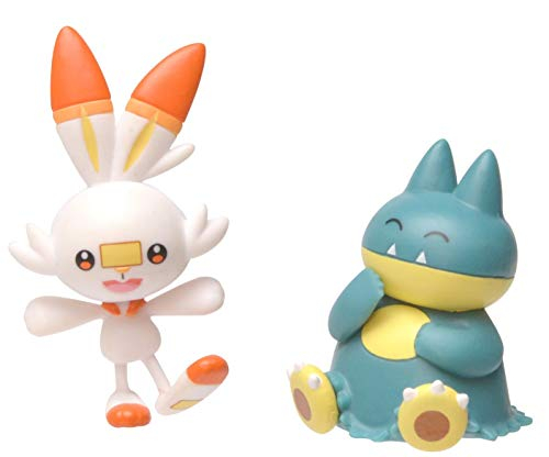 Pokémon New Sword Y Shield Acción de Batalla Figura 2 Paquete - Munchlax Y Scorbunny 2 Figuras - Venta Internacional