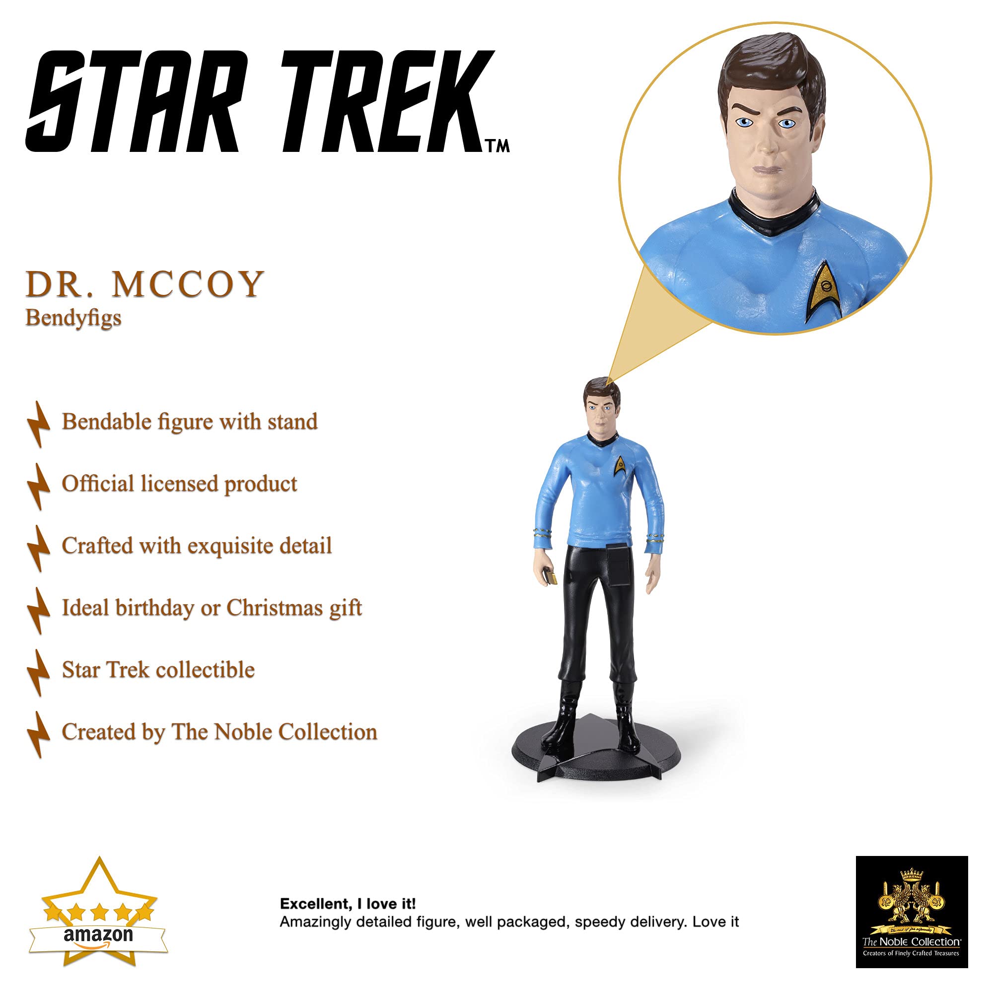 Foto 3 pulgar | Figura de Colección The Noble Collection Bendyfigs Star Trek - Venta Internacional