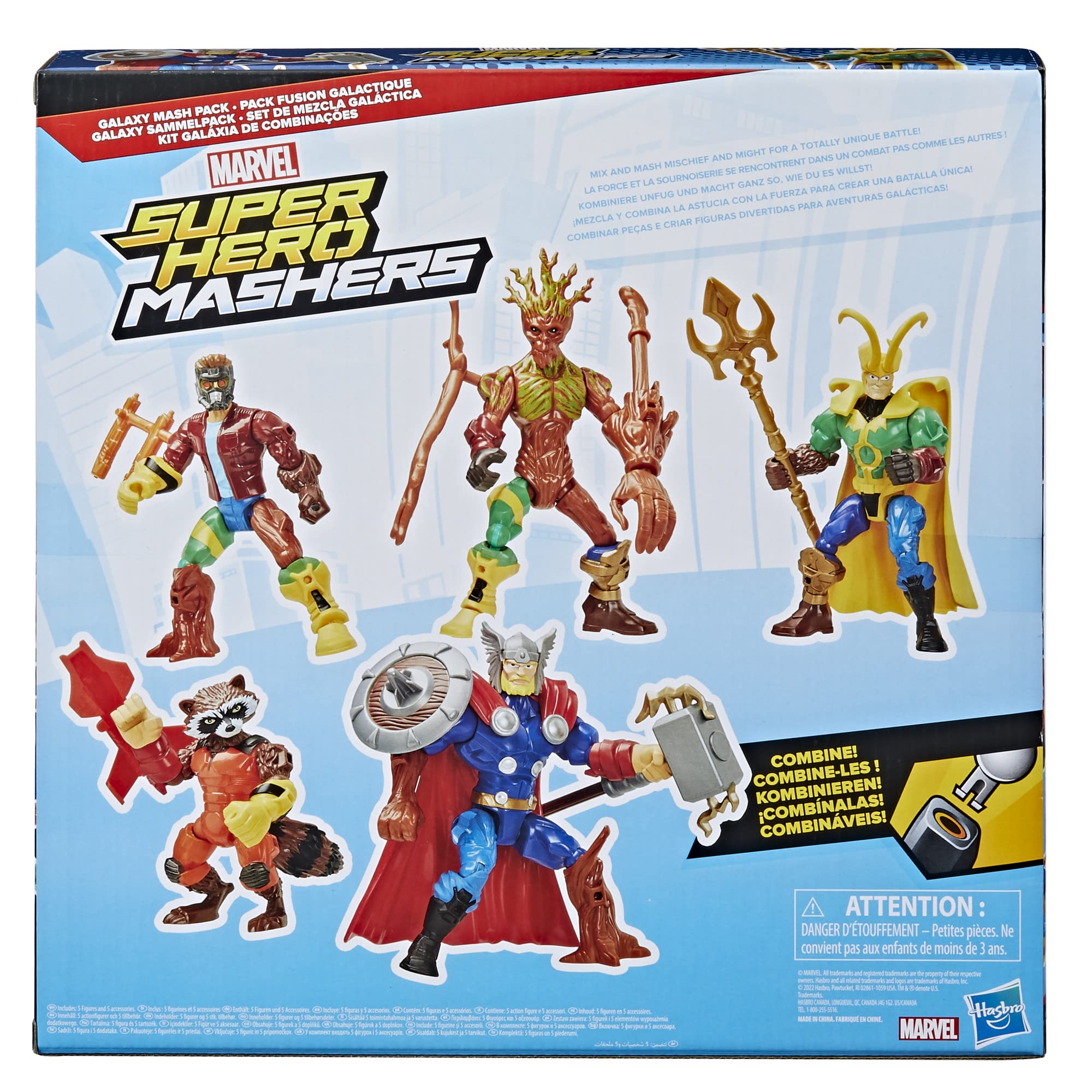 Foto 4 pulgar | Figuras de Acción: Superhéroes de Marvel, Mashers Thor y Guardianes - Venta Internacional