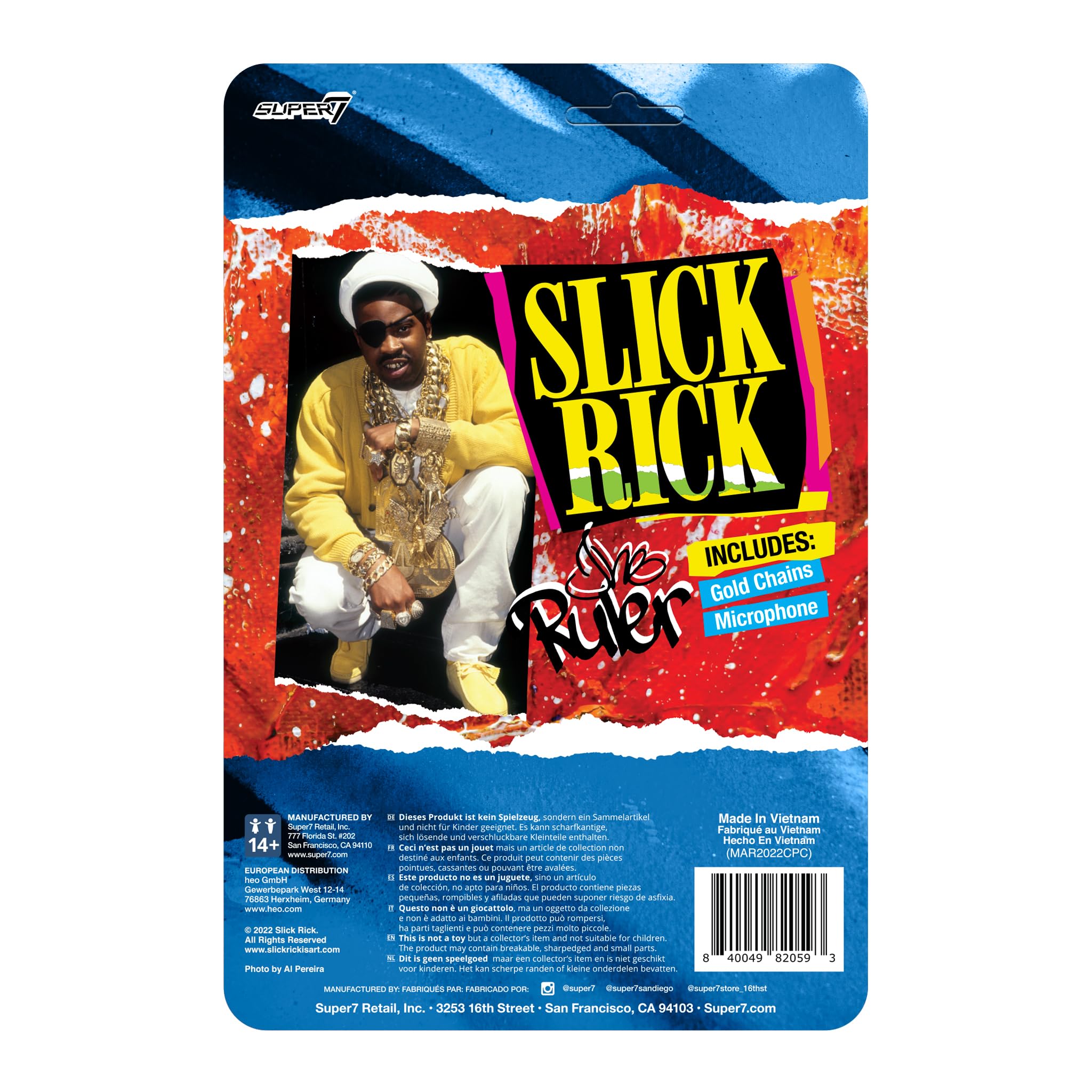Foto 3 | Figura de Acción Super7 Slick Rick The Ruler con Acceso. - Venta Internacional