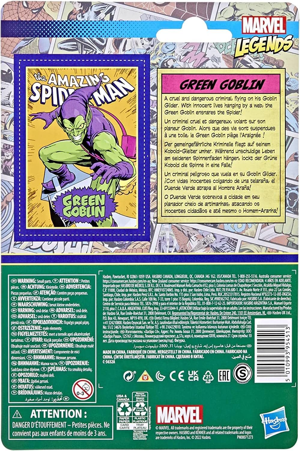 Foto 4 pulgar | Figura de Acción Marvel Legends Series Retro 375 Green Goblin - Venta Internacional