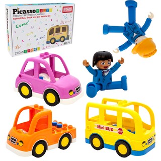 Foto 1 | Juego de Figuras Magnéticas Picassotiles Vehicle And Action, 5 Unidades - Venta Internacional