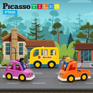 Foto 3 | Juego de Figuras Magnéticas Picassotiles Vehicle And Action, 5 Unidades - Venta Internacional