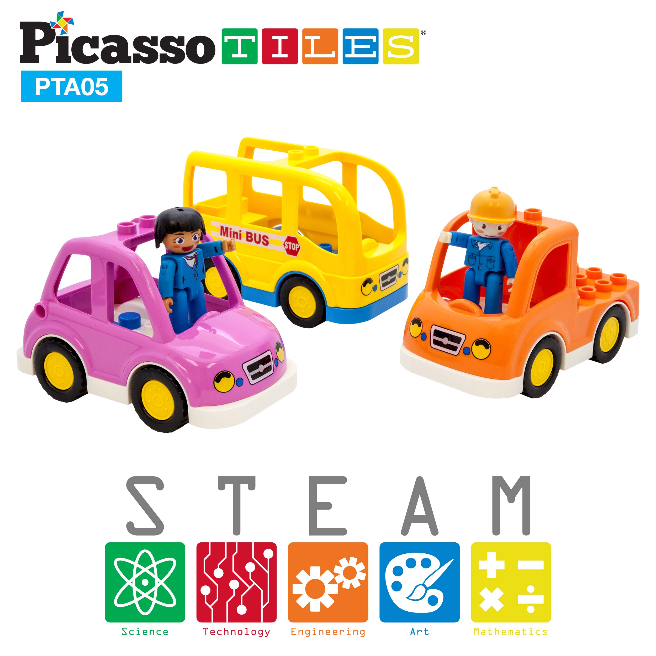 Foto 5 pulgar | Juego de Figuras Magnéticas Picassotiles Vehicle And Action, 5 Unidades - Venta Internacional