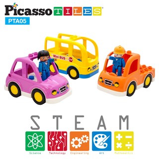 Foto 4 | Juego de Figuras Magnéticas Picassotiles Vehicle And Action, 5 Unidades - Venta Internacional