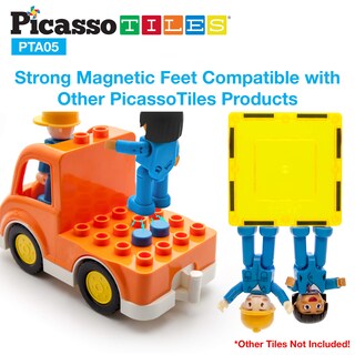 Foto 5 | Juego de Figuras Magnéticas Picassotiles Vehicle And Action, 5 Unidades - Venta Internacional