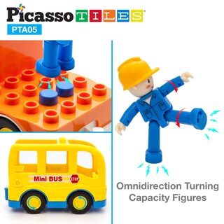 Foto 6 | Juego de Figuras Magnéticas Picassotiles Vehicle And Action, 5 Unidades - Venta Internacional