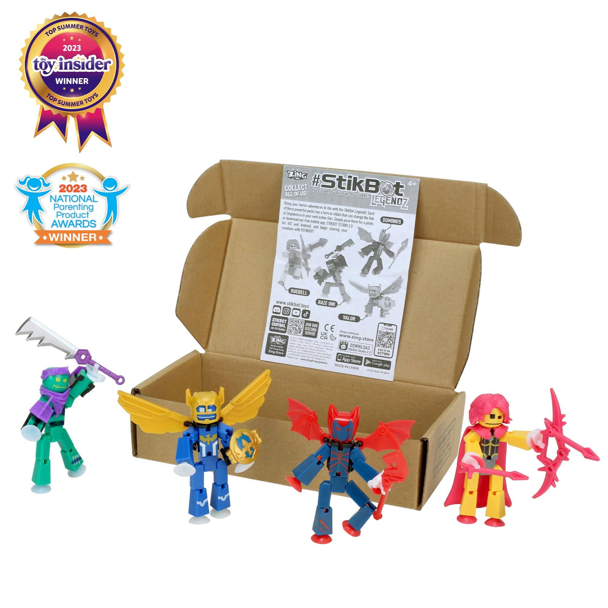 Foto 2 | Figuras de Acción Coleccionables Zing Stikbot Legendz Series 1 - Venta Internacional