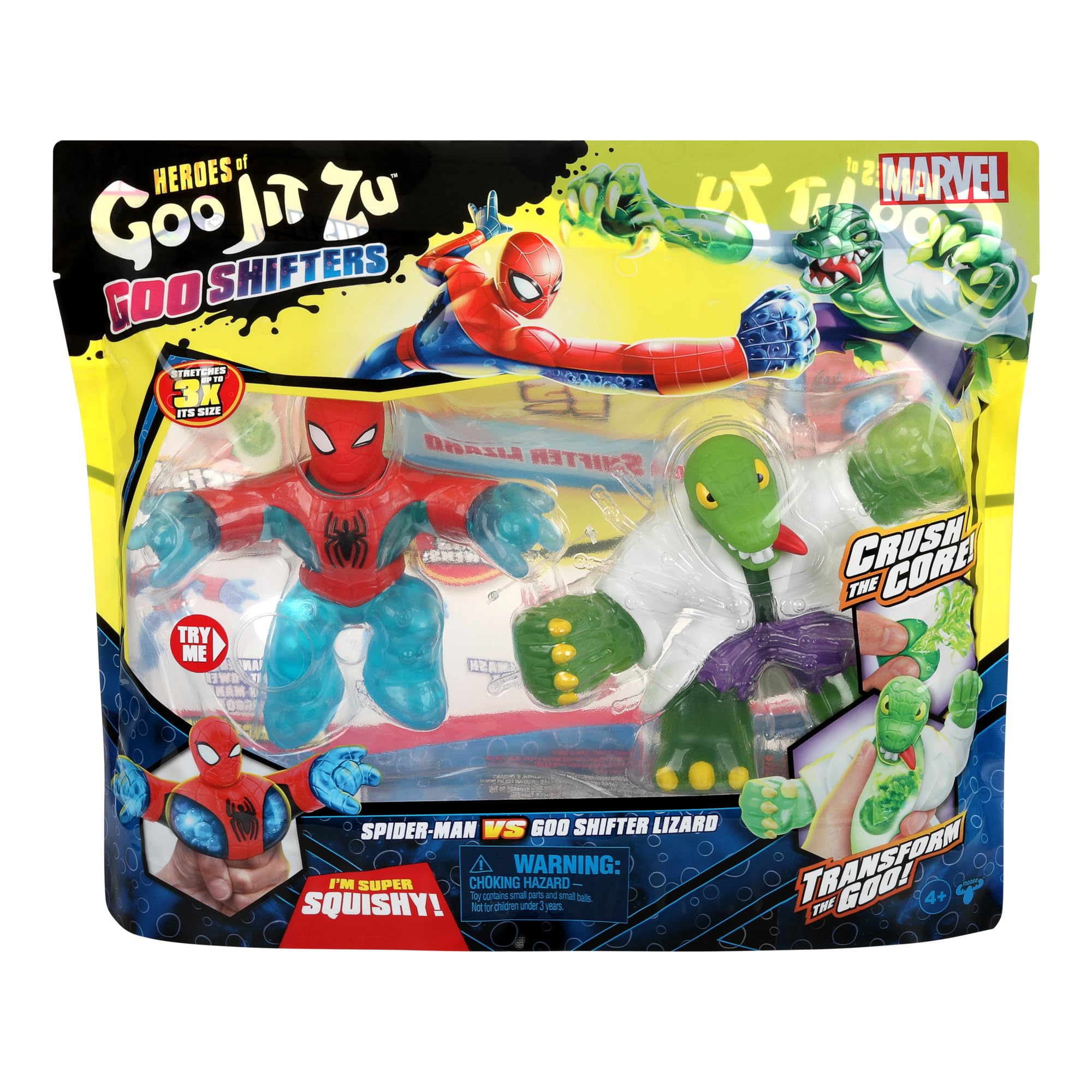Foto 3 | Figura de  Héroes de Goo Jit Zu Marvel Spider-Man vs Lizard 2 Piezas - Venta Internacional