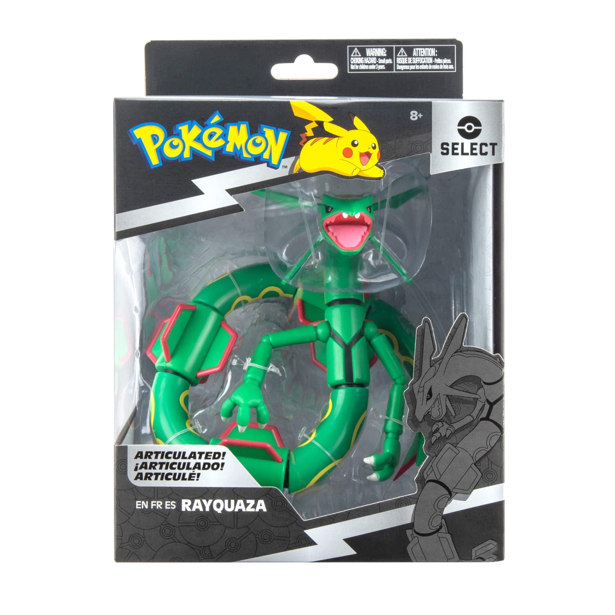 Foto 3 pulgar | Figura de Acción Pokémon Select Series Rayquaza de 15 Cm Superarticulada - Venta Internacional
