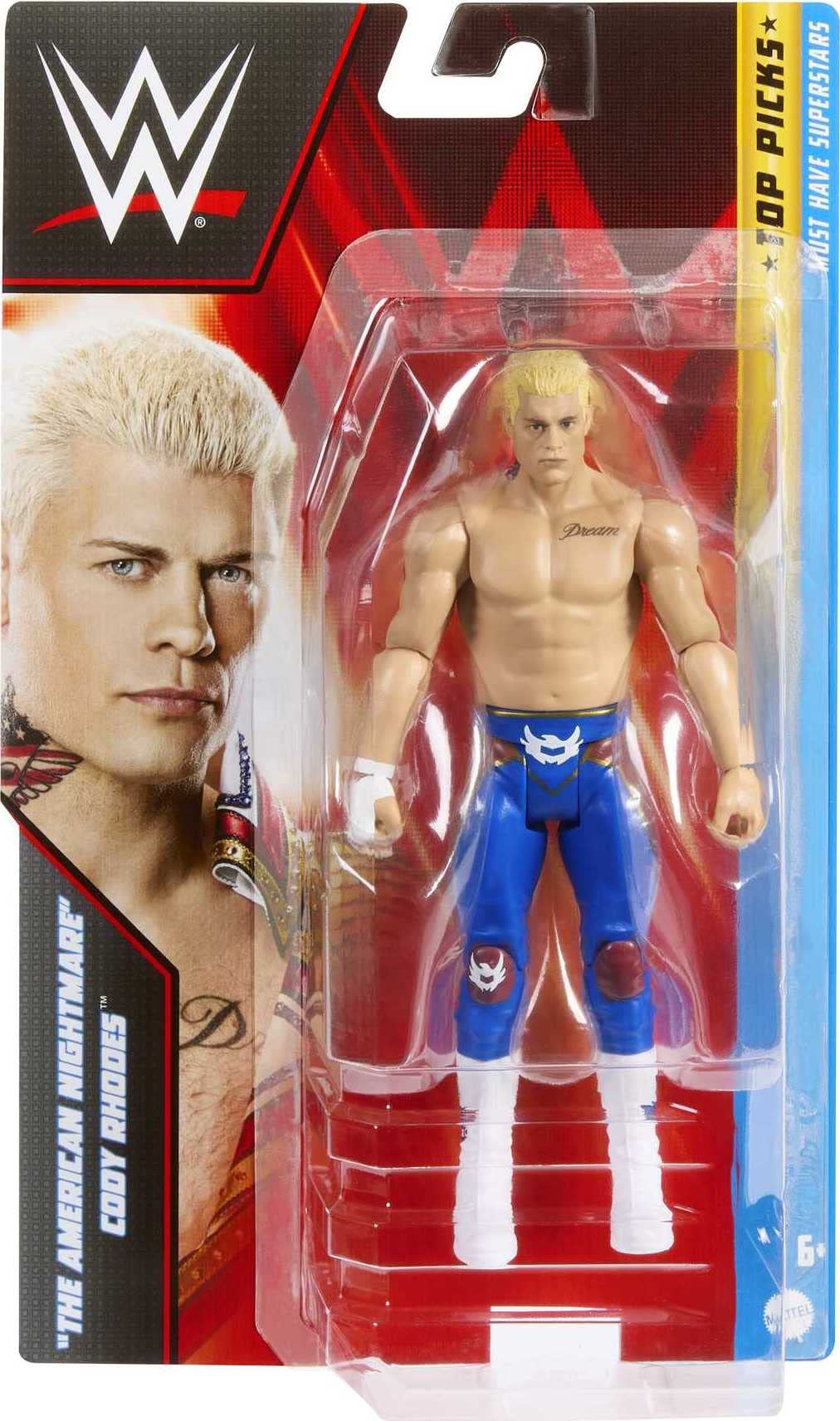 Foto 6 pulgar | Figura De Acción Mattel Wwe Cody Rhodes Top Picks De 6 Pulgadas - Venta Internacional.