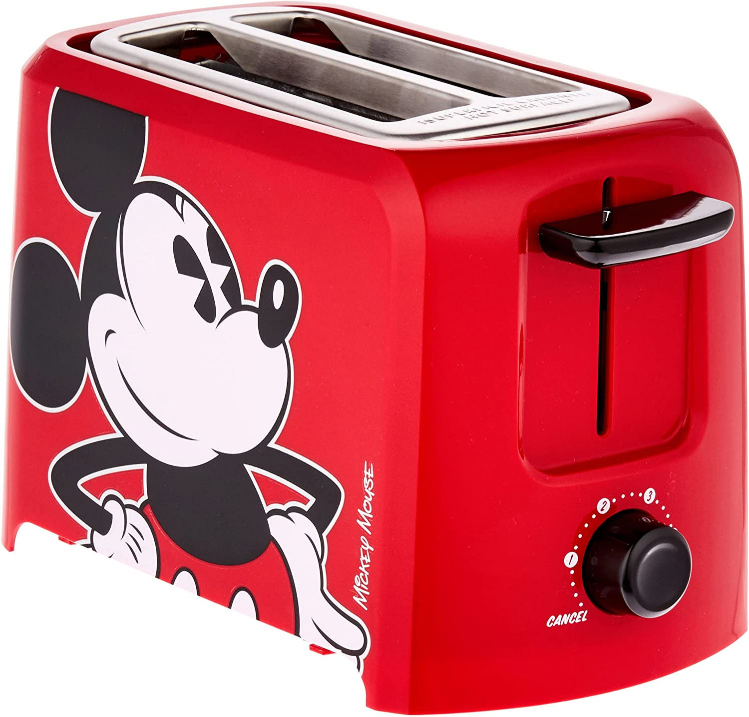 Venta Internacional-  Disney Dcm-21 - Tostador De 2 Rebanadas De Mickey Mouse, Rojo/negro, 1