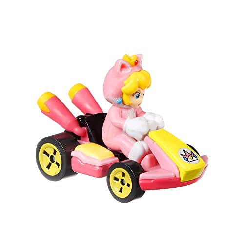 Foto 5 pulgar | Venta Internacional-  Hot Wheels Mario Kart Cat Peach, [rosa] Kart Estándar