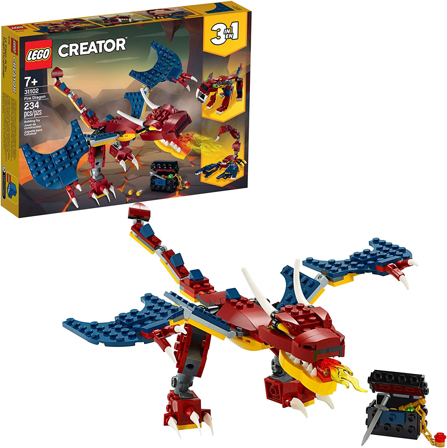 Venta Internacional-  Lego Kit De Construcción Creator 3en1 31102 Dragón Escupefuego (234 Piezas)