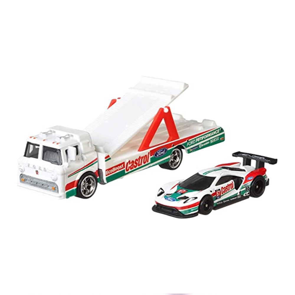 Foto 2 pulgar | Venta Internacional-  Hot Wheels Premium Car Culture Team Transport H 1/64 Scale 2016 Ford Gt Race For C-800 Model Set