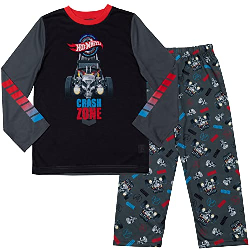 Venta Internacional-  Hot Wheels Camisa De Pijama Y Pantalón De Pijama Para Niños Pequeños Negro/gris 7-8