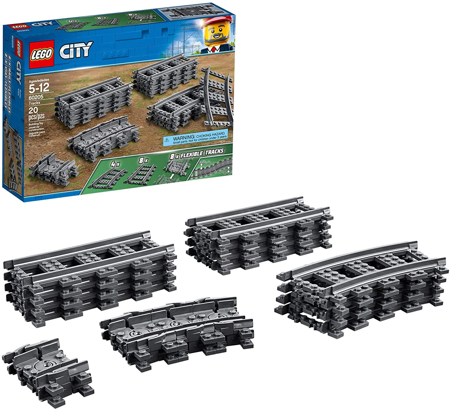 Foto 2 pulgar | Venta Internacional-  Lego City 60205 - Biegsame Schienen (20 Teile) - 2018