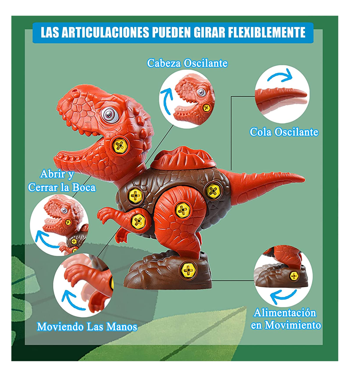 Foto 5 pulgar | Juguete De Dinosaurio Belug para Niños Take Apart con Taladro Eléctrico