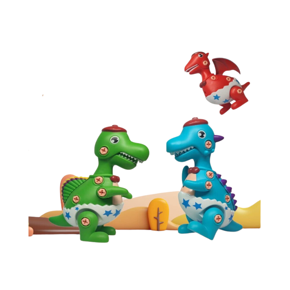 Foto 4 pulgar | Dinosaurios Armables Xin Le Toys Series Avoklan Multicolor 3 Unidades