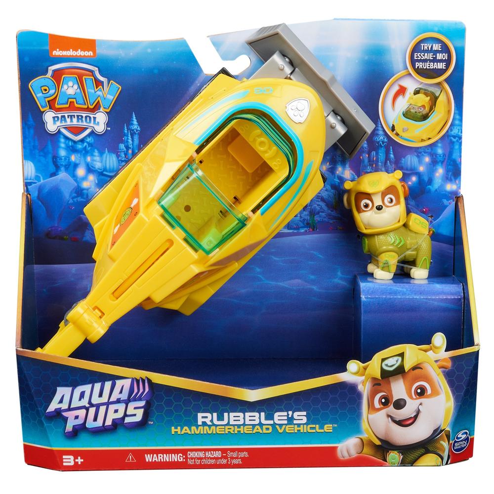 Foto 2 pulgar | Set de Juegos Spin Master Paw Patrol: Aqua Pups Rubble con Vehiculo Acuático Tiburon Martillo