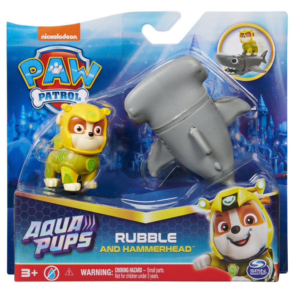 Foto 2 pulgar | Figura Paw Patrol Aqua Pups Rubble y Tiburón 2 Piezas