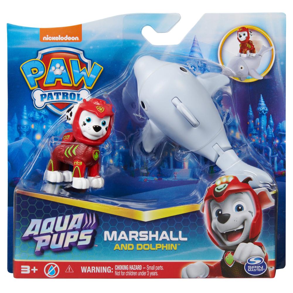 Foto 2 pulgar | Figura Paw Patrol Aqua Pups Marshal y Delfín 2 Piezas