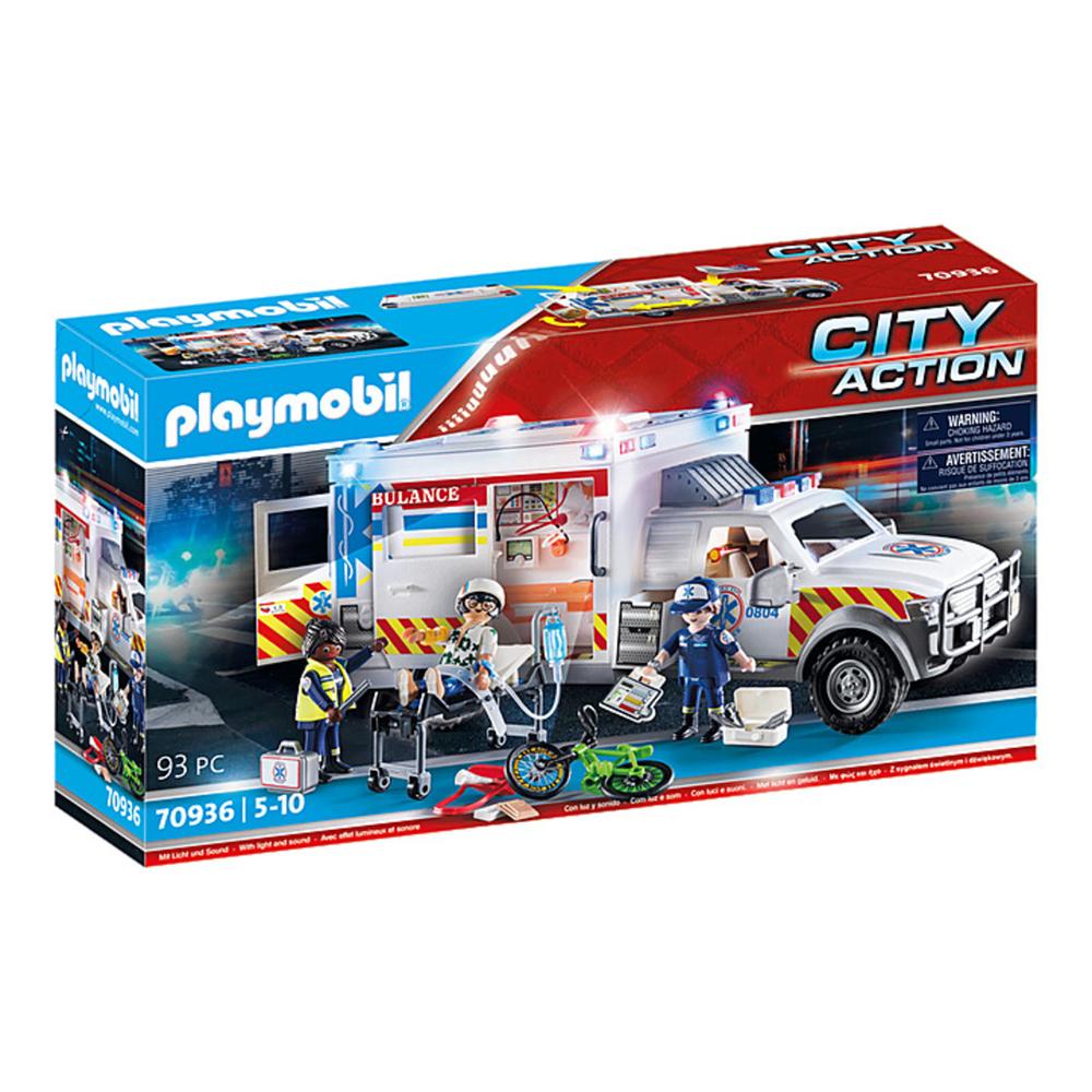 Foto 3 pulgar | Set Playmobil City Action - Rescue Vehicles: Ambulancia con Luces y Sonido 93 Piezas