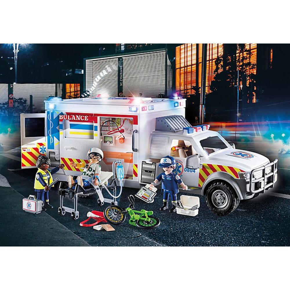 Foto 4 pulgar | Set Playmobil City Action - Rescue Vehicles: Ambulancia con Luces y Sonido 93 Piezas