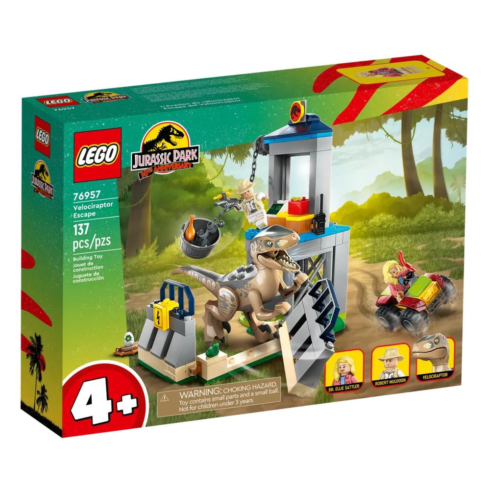 Lego Jurassic World Huida Del Velocirraptor 76957 de 137 Piezas
