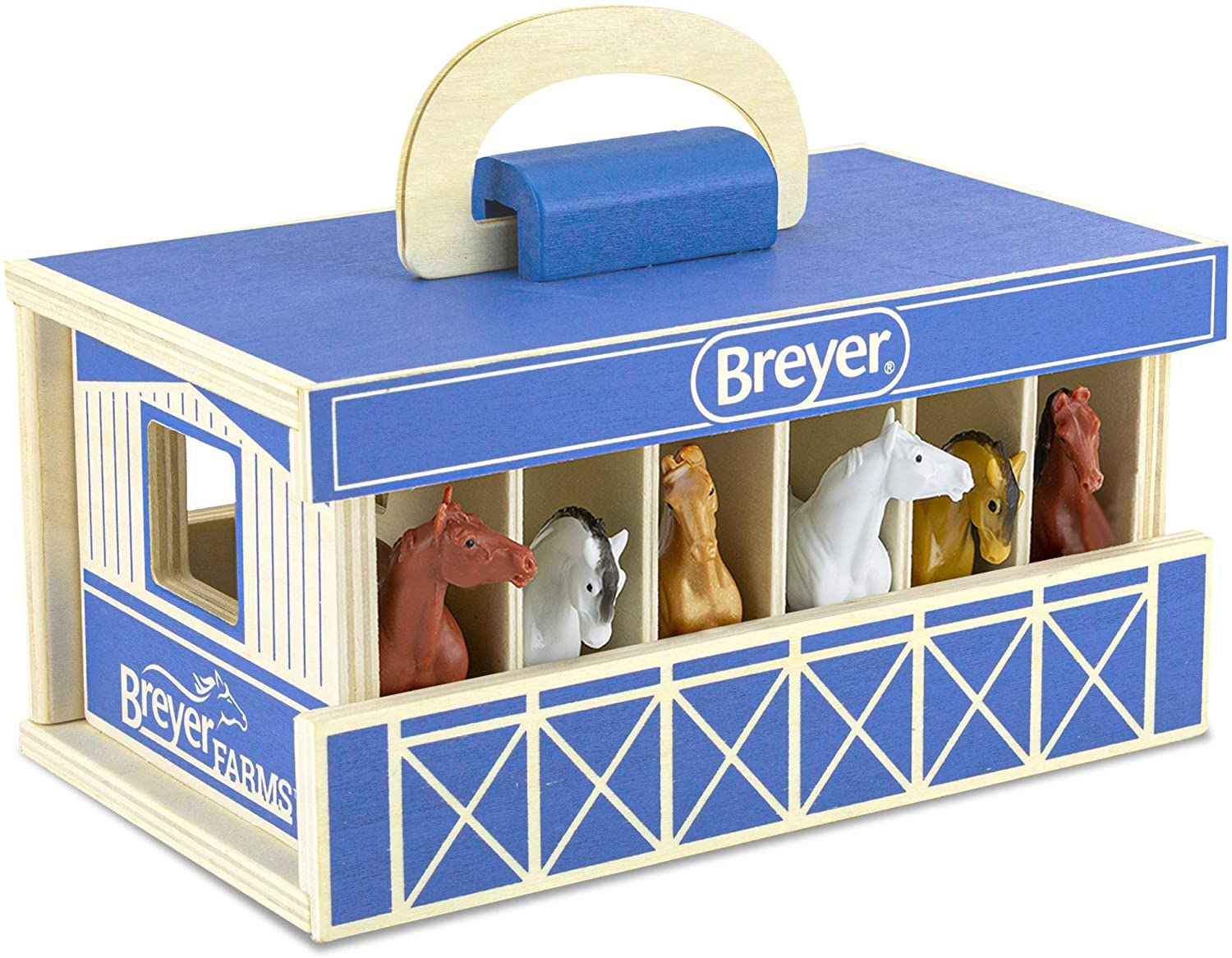 Foto 2 pulgar | Venta Internacional - Juego de Establo de Madera Breyer Farms + 6 Caballos