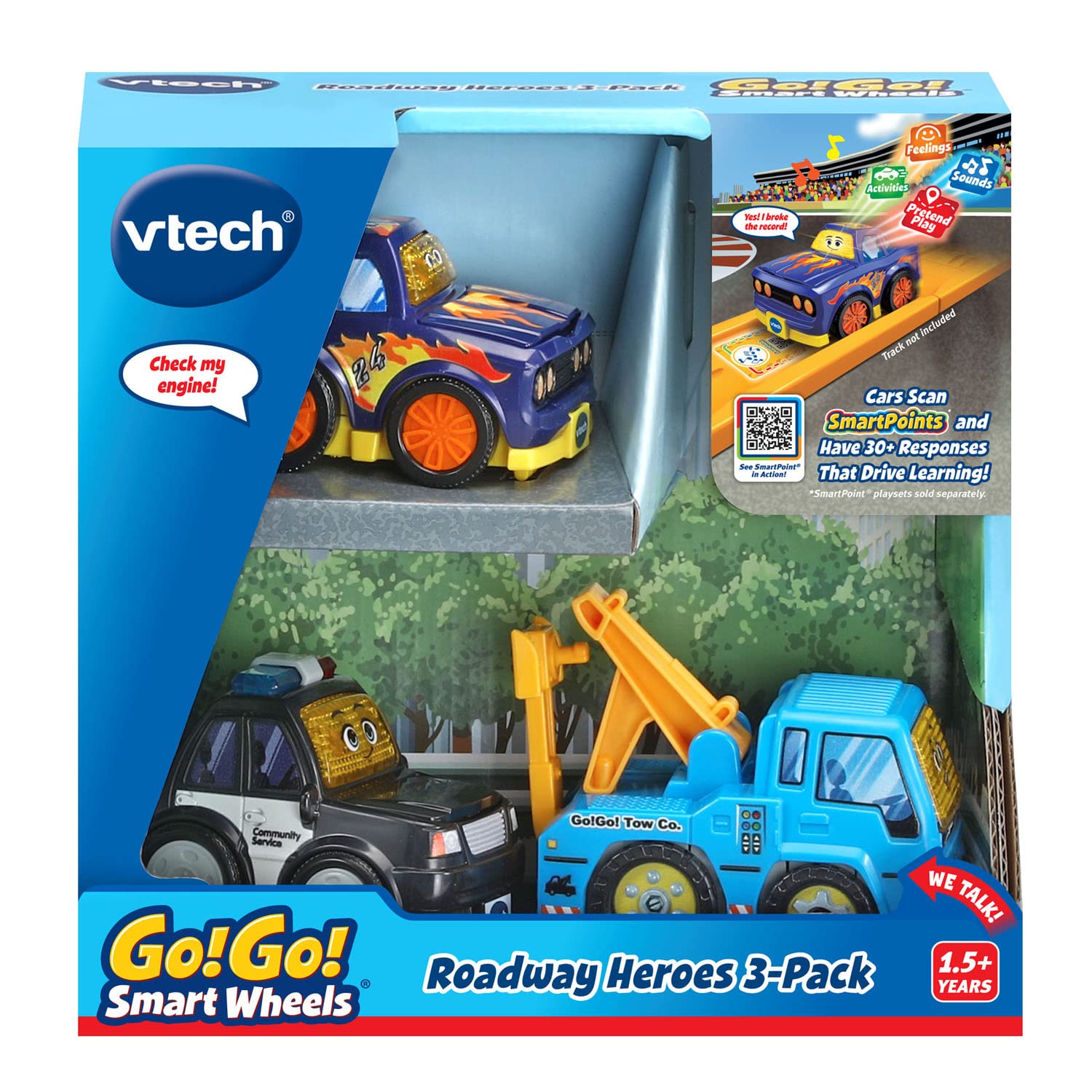 Foto 8 pulgar | Venta Internacional - Coche De Juguete Vtech Go! ¡vamos! Paquete De 3 Unidades De Smart Wheels Roadway Heroes