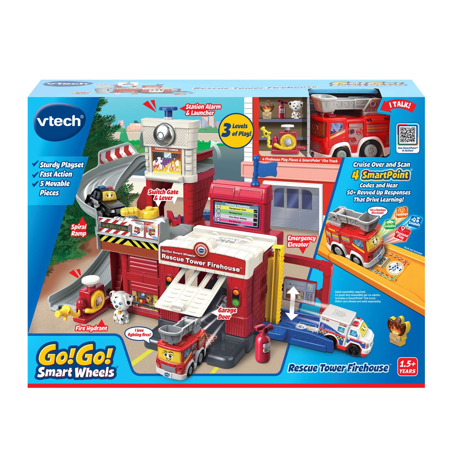 Foto 7 | Venta Internacional - Juguete Vtech Go! ¡vamos! Torre De Rescate Smart Wheels, Estación De Bomberos