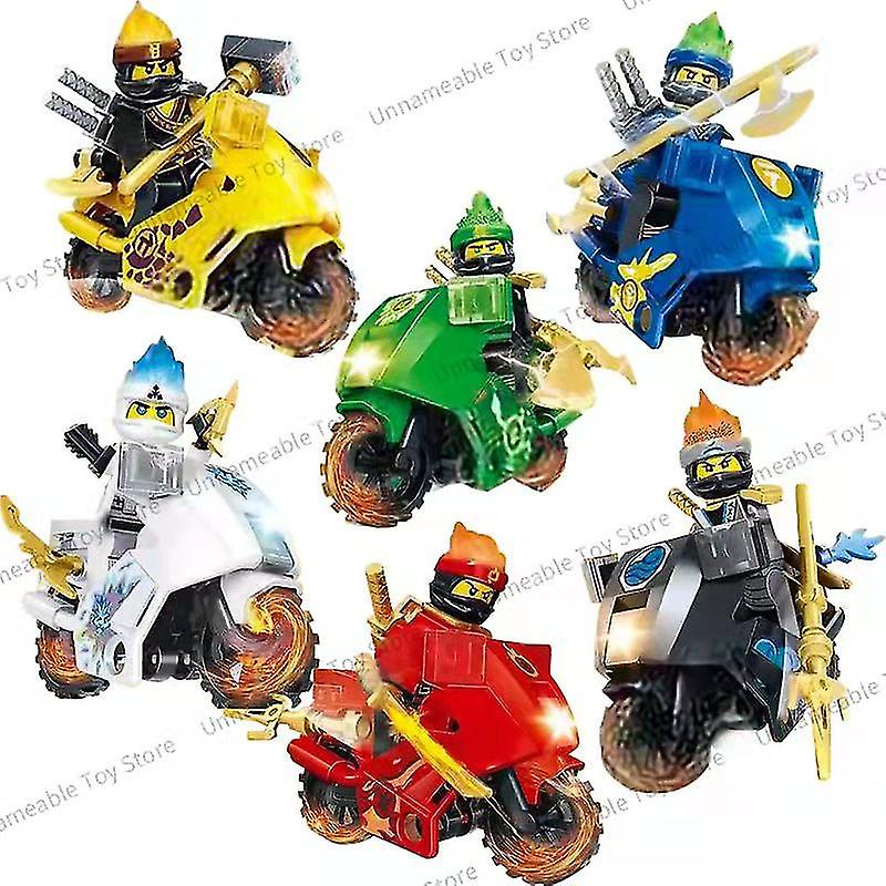 Foto 2 pulgar | Venta Internacional - Set De Figuras De Acción Sajy New Ninja Mini Con Motorcycle Fighter