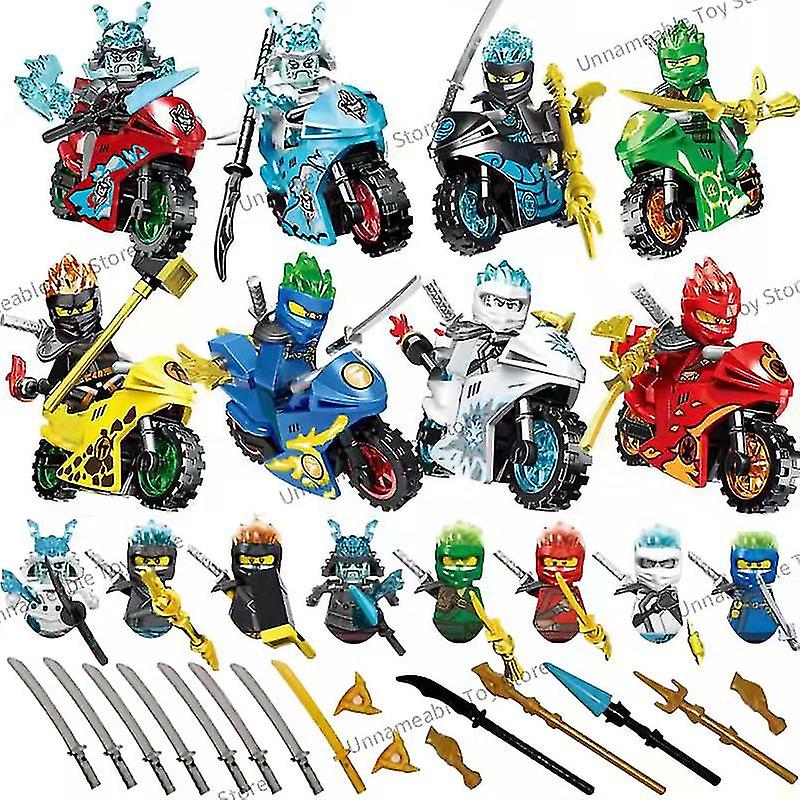 Foto 2 pulgar | Venta Internacional - Set De Figuras De Acción Sajy New Ninja Mini Con Motorcycle Fighter