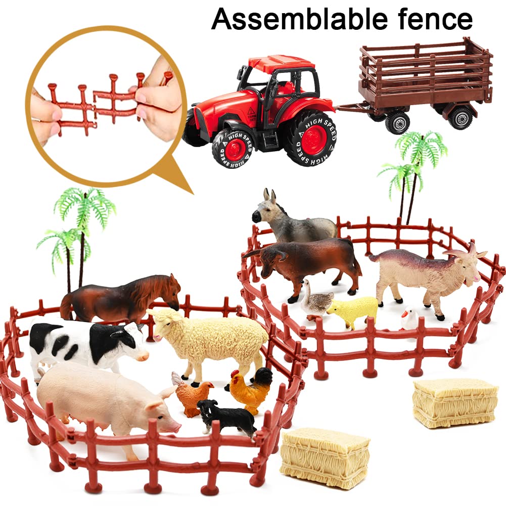 Foto 4 pulgar | Venta Internacional - Set De Juego Farm Toy Tractor Con 40 Animales De Plástico De 3 A 12 Años