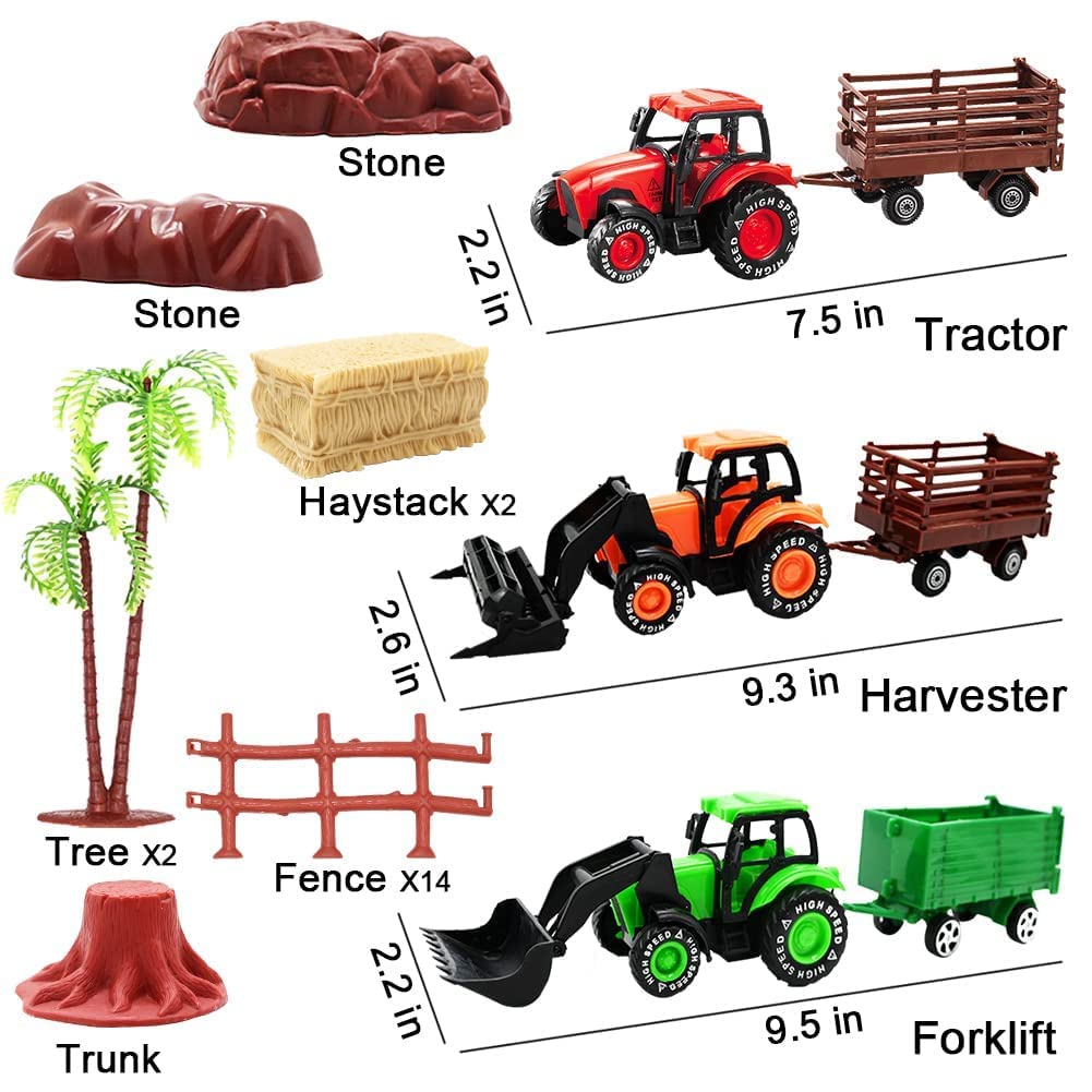 Foto 6 pulgar | Venta Internacional - Set De Juego Farm Toy Tractor Con 40 Animales De Plástico De 3 A 12 Años