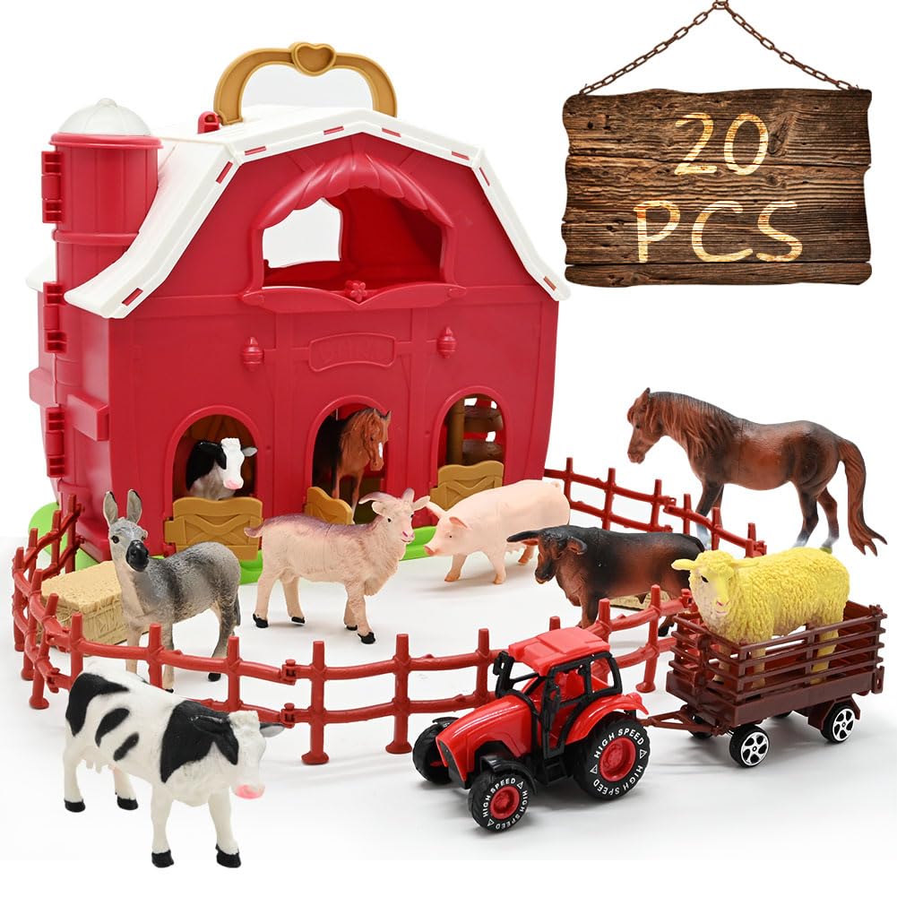 Venta Internacional - Figuras De Granja Farm Animals Red Barn Toys Con Vehículo De Granjero