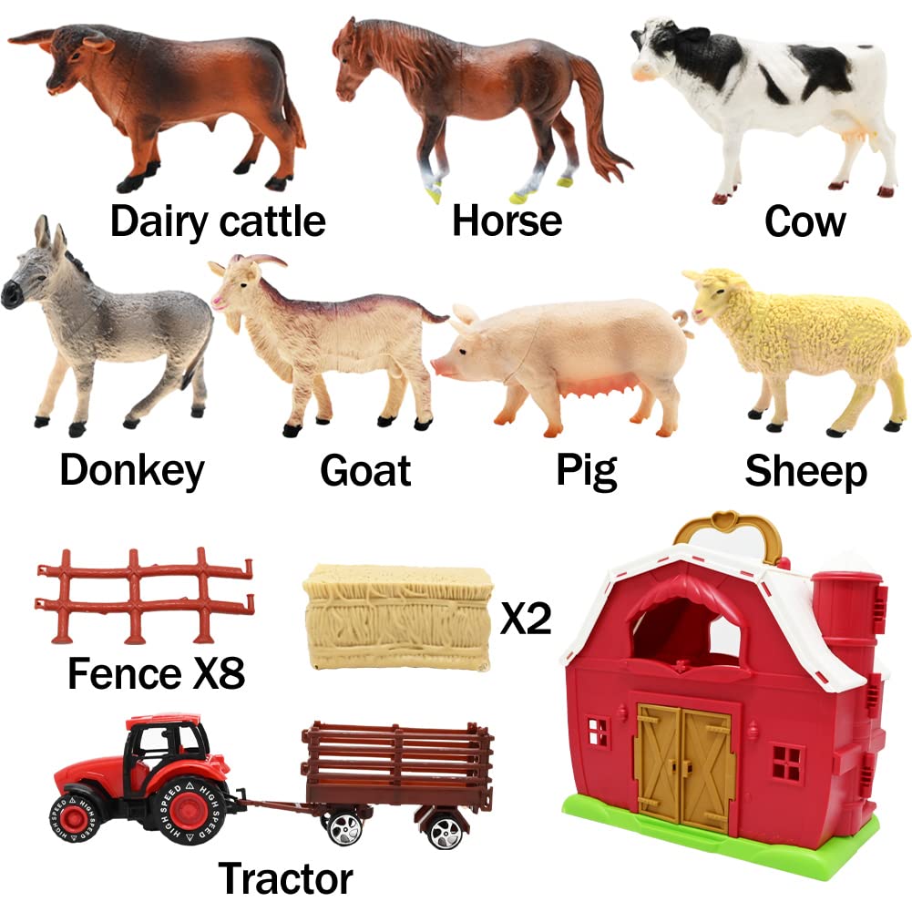 Foto 5 | Venta Internacional - Figuras De Granja Farm Animals Red Barn Toys Con Vehículo De Granjero