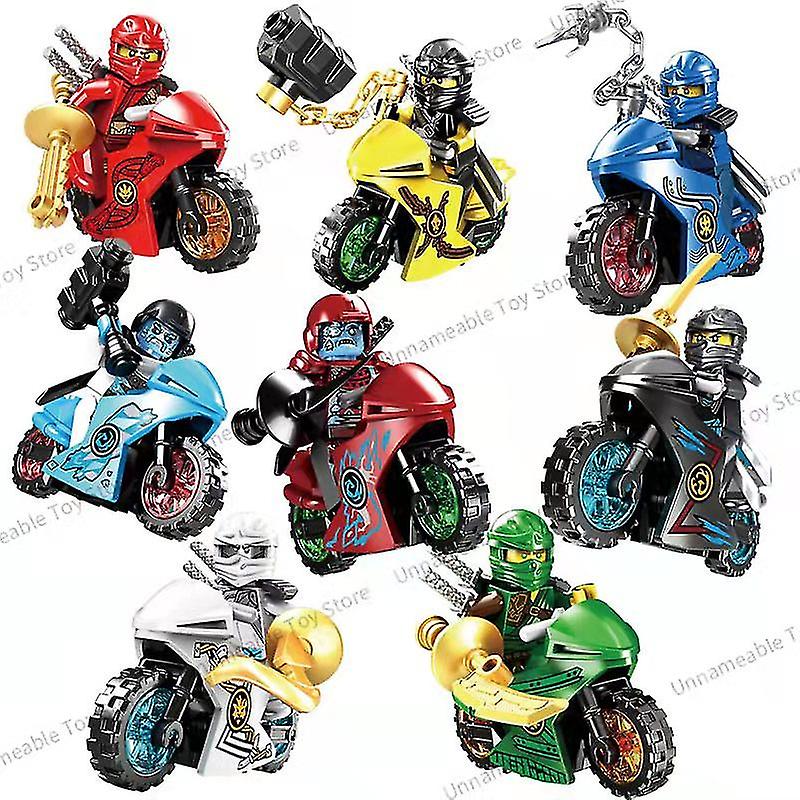 Foto 2 pulgar | Venta Internacional - Set De Figuras De Acción Sajy New Ninja Mini Con Motorcycle Fighter